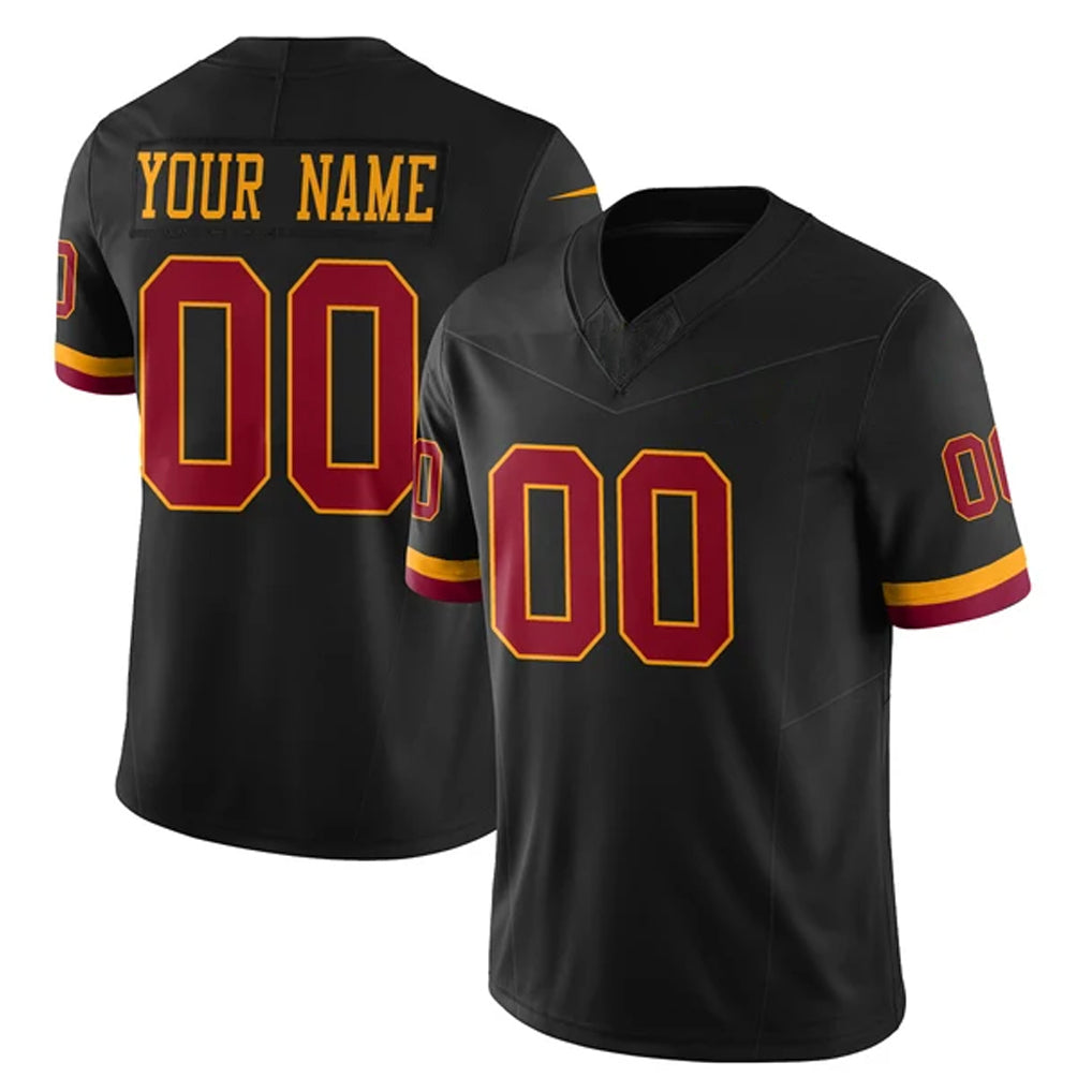 harde Custom W.Commanders Black Limited Vapor Home Game Any Name & Numbers Stitched Jerseys
