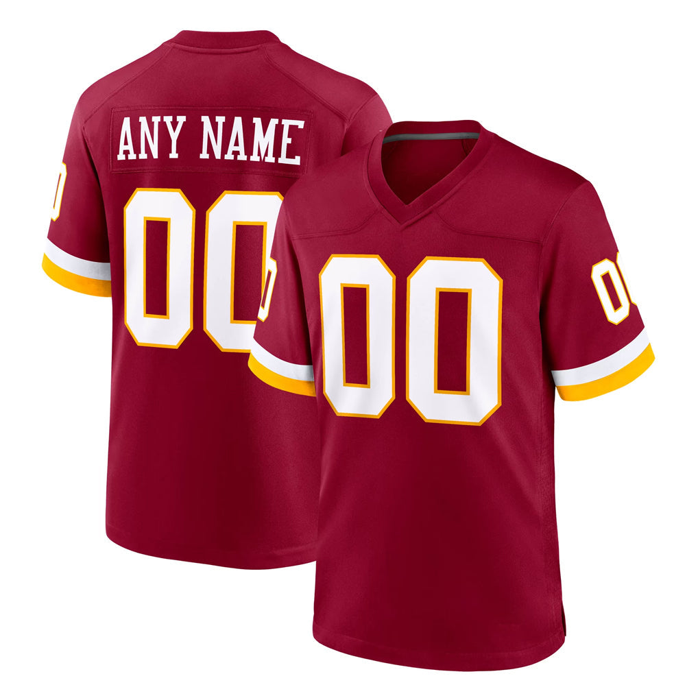 harde Custom W.Commanders Burgundy Game Home Any Name & Numbers Stitched Jerseys