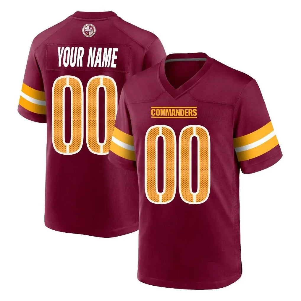 harde Custom W.Commanders Burgundy Home Game Any Name & Numbers Stitched Jerseys