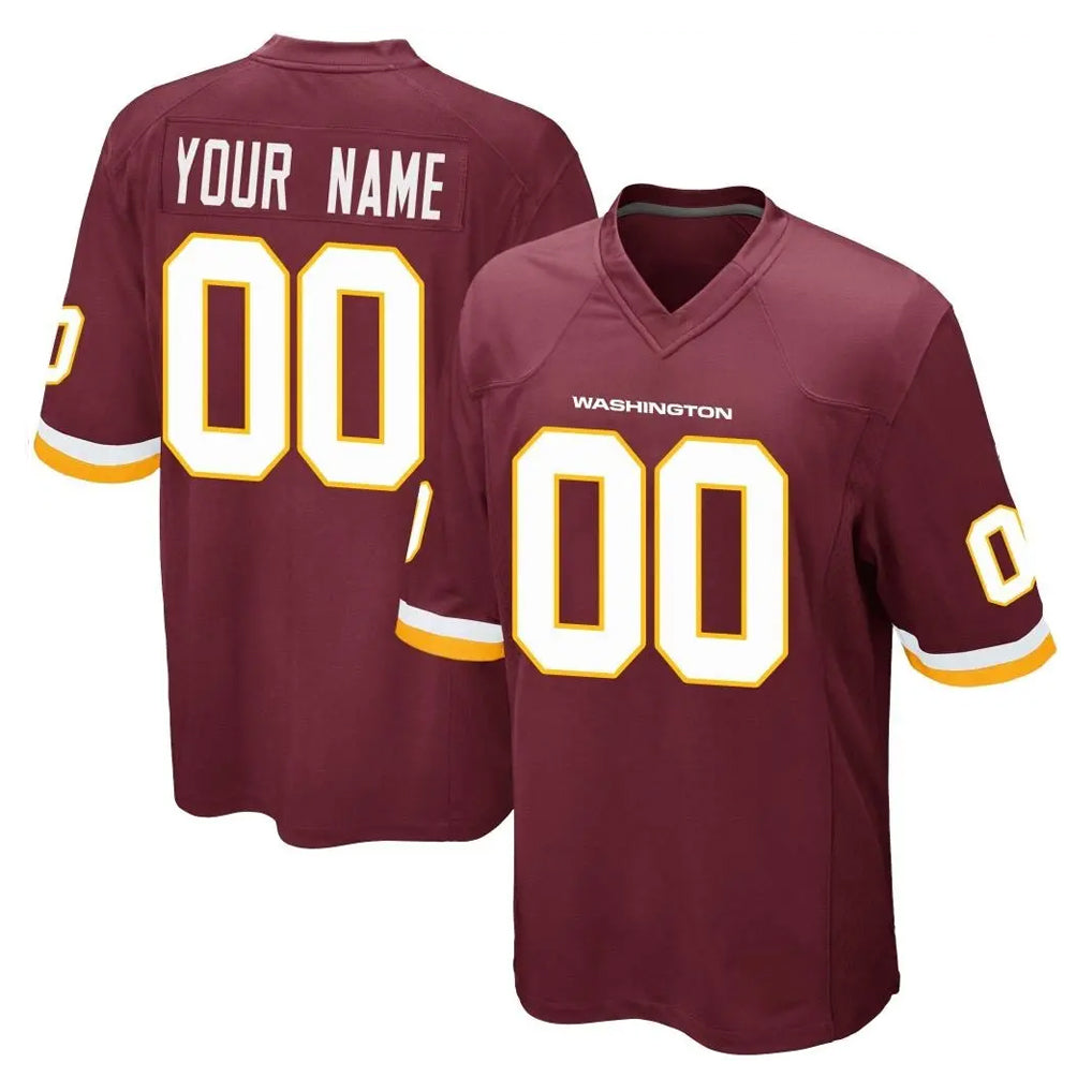 harde Custom W.Commanders Burgundy Team Color Home Game Any Name & Numbers Stitched Jerseys