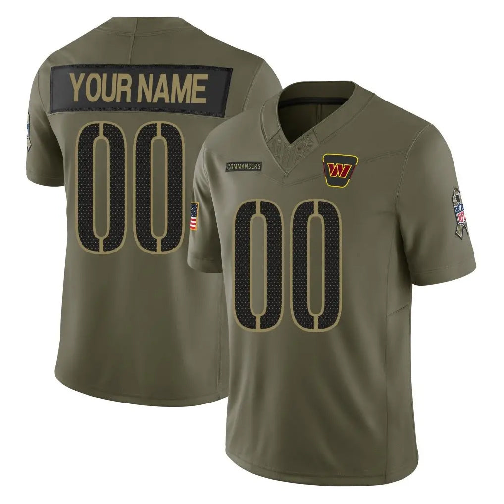 harde Custom W.Commanders Olive 2025 Salute To Service Limited Home Game Any Name & Numbers Stitched Jerseys