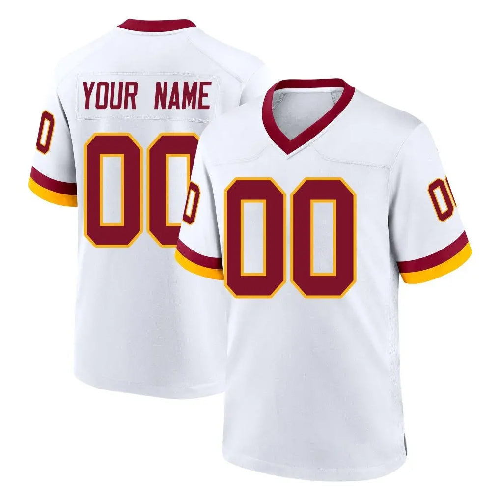 harde Custom W.Commanders White Home Game Any Name & Numbers Stitched Jerseys