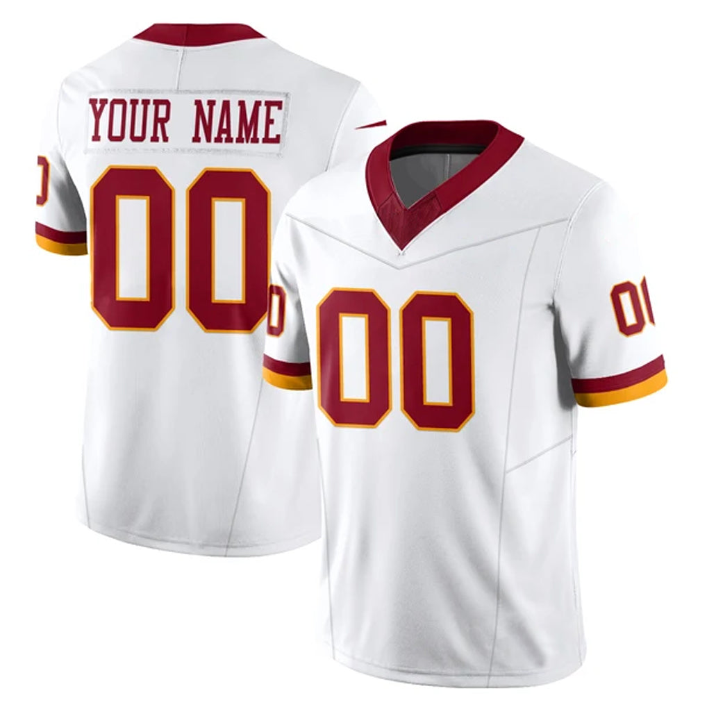 harde Custom W.Commanders White Limited Vapor F.U.S.E. Home Game Any Name & Numbers Stitched Jerseys