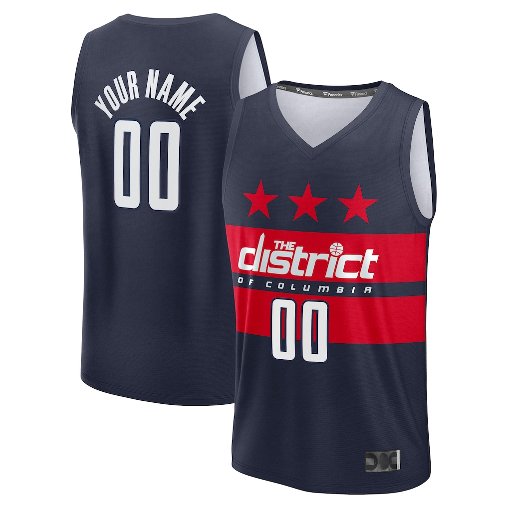 harde Custom W.Wizards Navy Fast Break Jerseys - Statement Edition