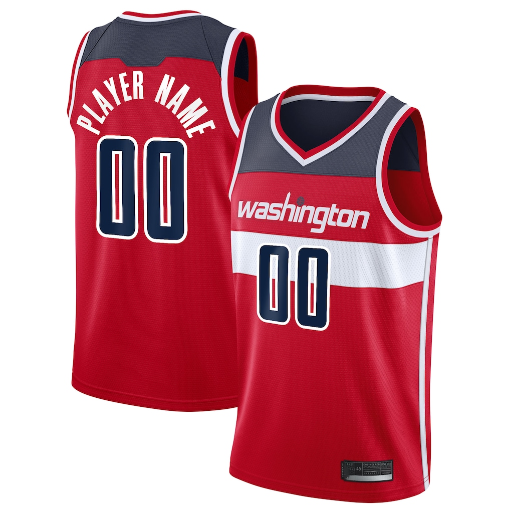 harde Custom W.Wizards Red 2020-21 Swingman Jerseys - Icon Edition