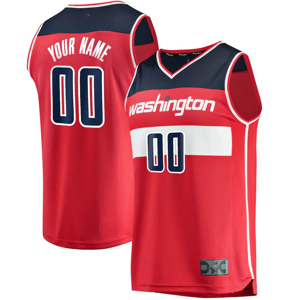 harde Custom W.Wizards Red Fast Break Replica Jerseys - Icon Edition
