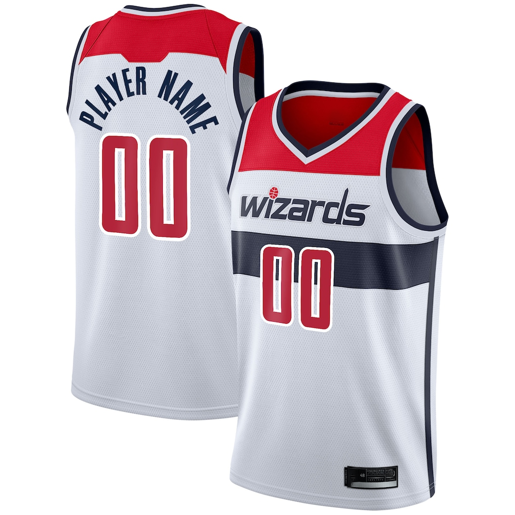 harde Custom W.Wizards White 2020-21 Swingman Jerseys - Association Edition