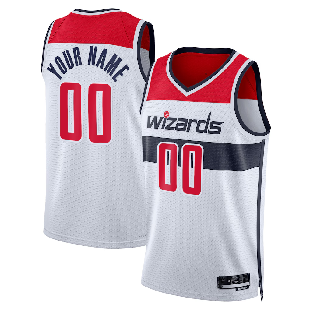 harde Custom W.Wizards White Swingman Jerseys - Association Edition