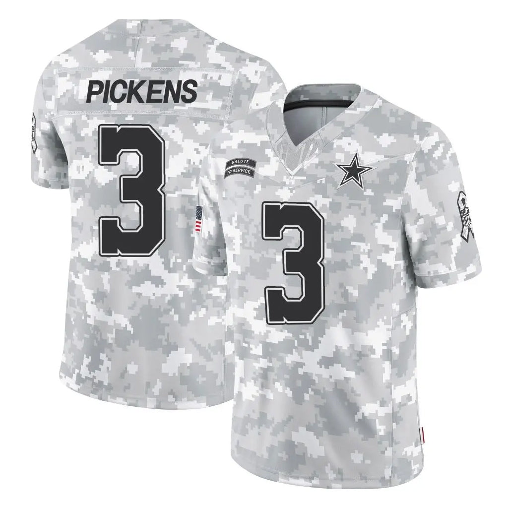 harde D.Cowboys #3 George Pickens Player Arctic Camo Salute to Service Limited Home Game Stitched Jerseys