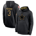 harde D.Cowboys #3 George Pickens Player Black Salute to Service Pullover Hoodies Limited Stitched Jerseys