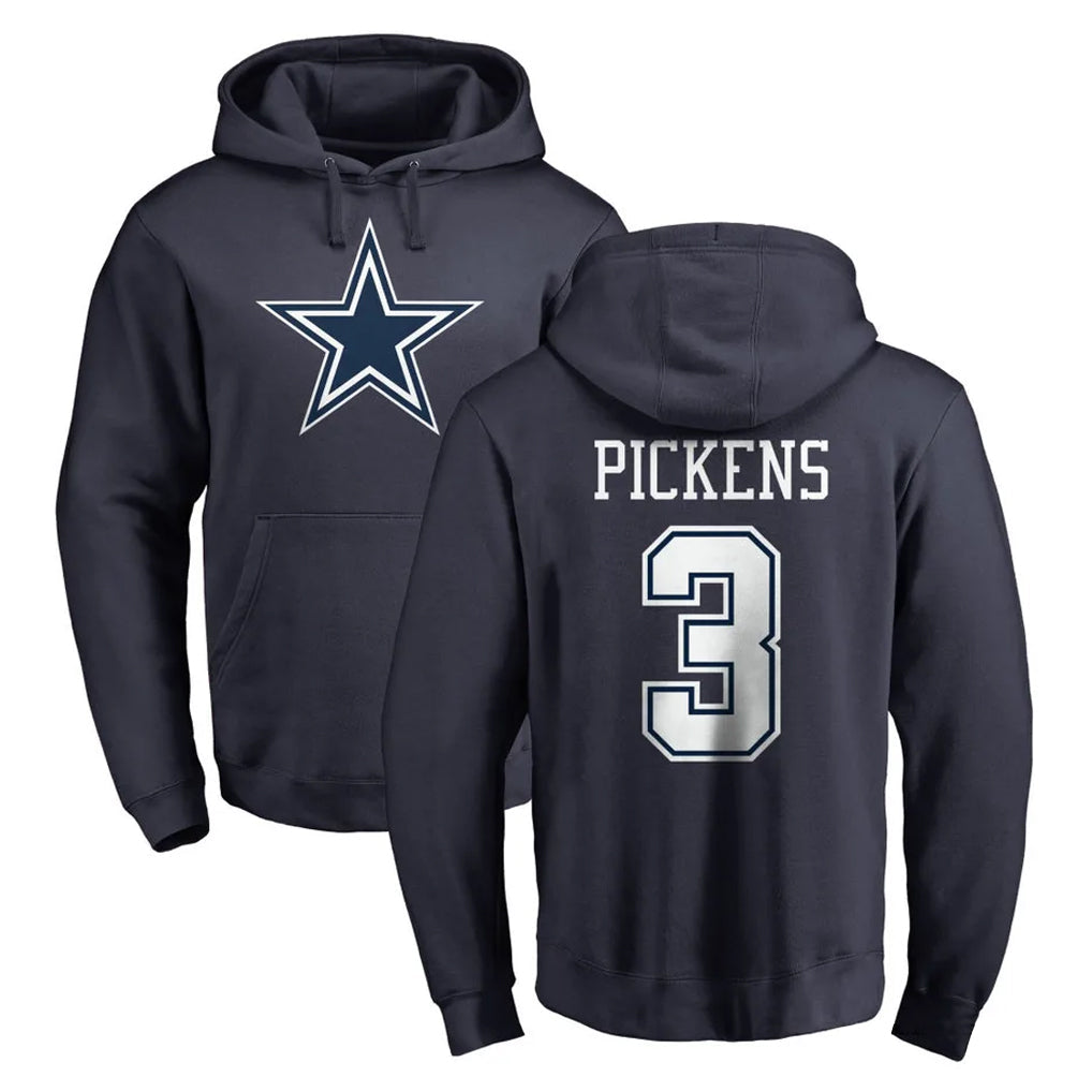 harde D.Cowboys #3 George Pickens Player Navy Pullover Hoodies Limited Stitched Jerseys