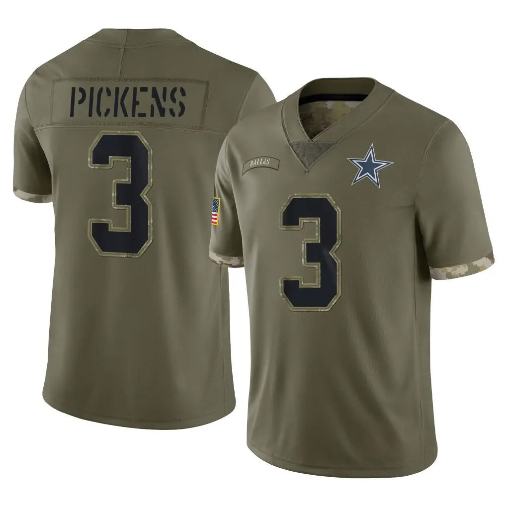 harde D.Cowboys #3 George Pickens Player Olive Salute to Service Limited Game Stitched Jerseys