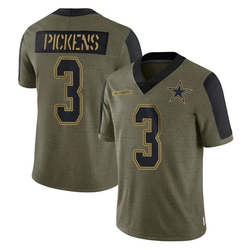 harde D.Cowboys #3 George Pickens Player Olive Salute to Service Limited Home Game Stitched Jerseys