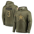 harde D.Cowboys #3 George Pickens Player Olive Salute to Service Pullover Hoodies Home Game Stitched Jerseys