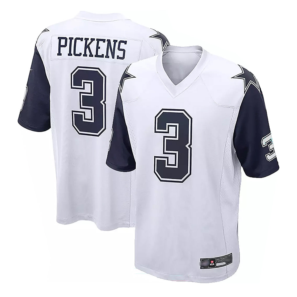 harde D.Cowboys #3 George Pickens Player White-Navy Home Game Stitched Jerseys