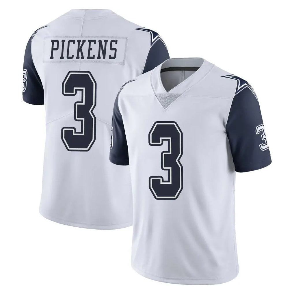 harde D.Cowboys #3 George Pickens Player White-Navy Limited Color Rush Vapor Untouchable Home Game Stitched Jerseys