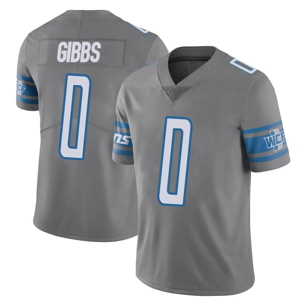 harde D.Lions #0 Jahmyr Gibbs Player Gray Vapor Untouchable Limited Home Game Stitched Jerseys