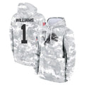 harde D.Lions #1 Jameson Williams Player Arctic Camo Salute to Service Hoodies Limited Game Stitched Jerseys
