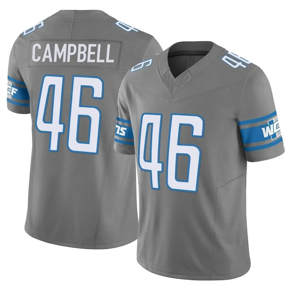 harde D.Lions #46 Jack Campbell Player Gray Vapor F.U.S.E. Limited Home Game Stitched Jerseys
