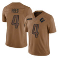 harde D.Lions #4 D.J. Reed Player Brown Salute To Service Limited Stitched Jerseys