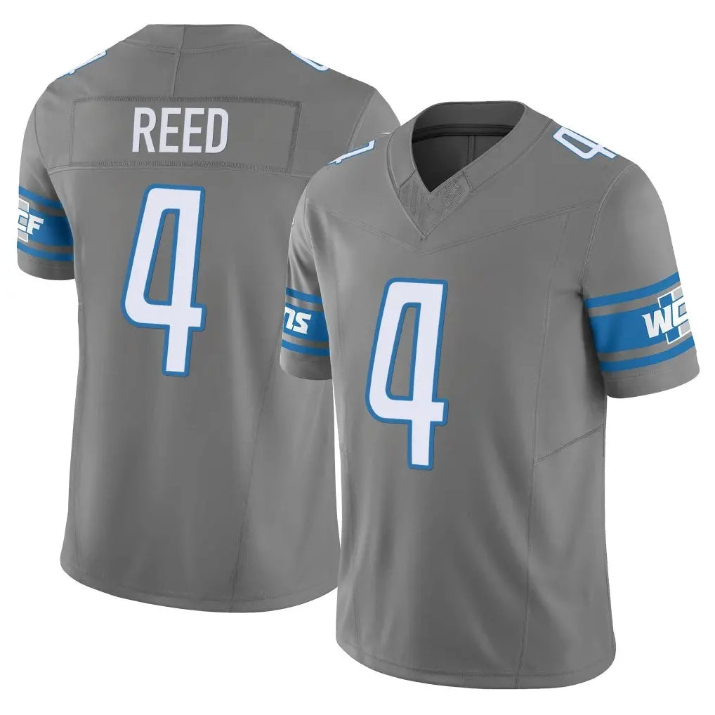 harde D.Lions #4 D.J. Reed Player Gray Vapor F.U.S.E. Limited Home Game Stitched Jerseys