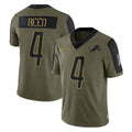 harde D.Lions #4 D.J. Reed Player Olive Salute To Service Limited Game Stitched Jerseys