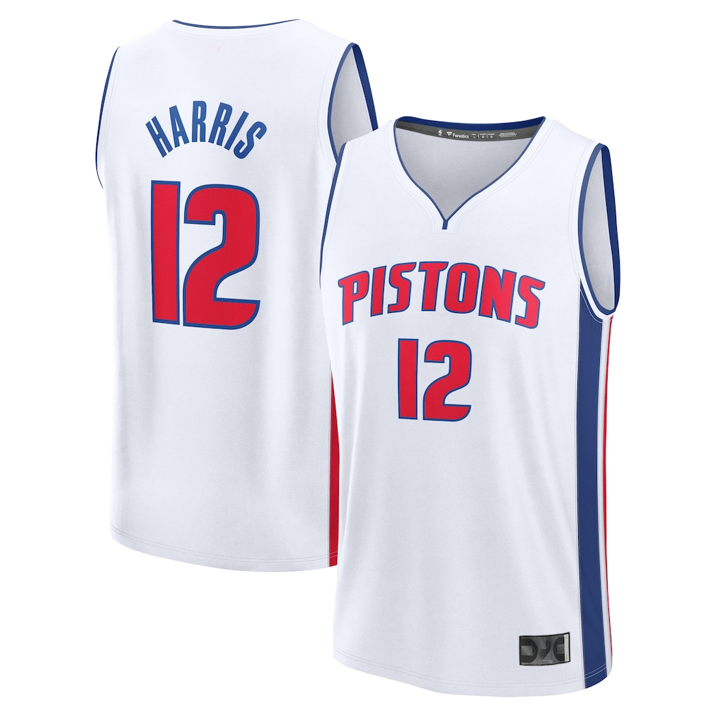 harde D.Pistons #12 Tobias Harris  White Fast Break Replica Player Jerseys - Association Edition