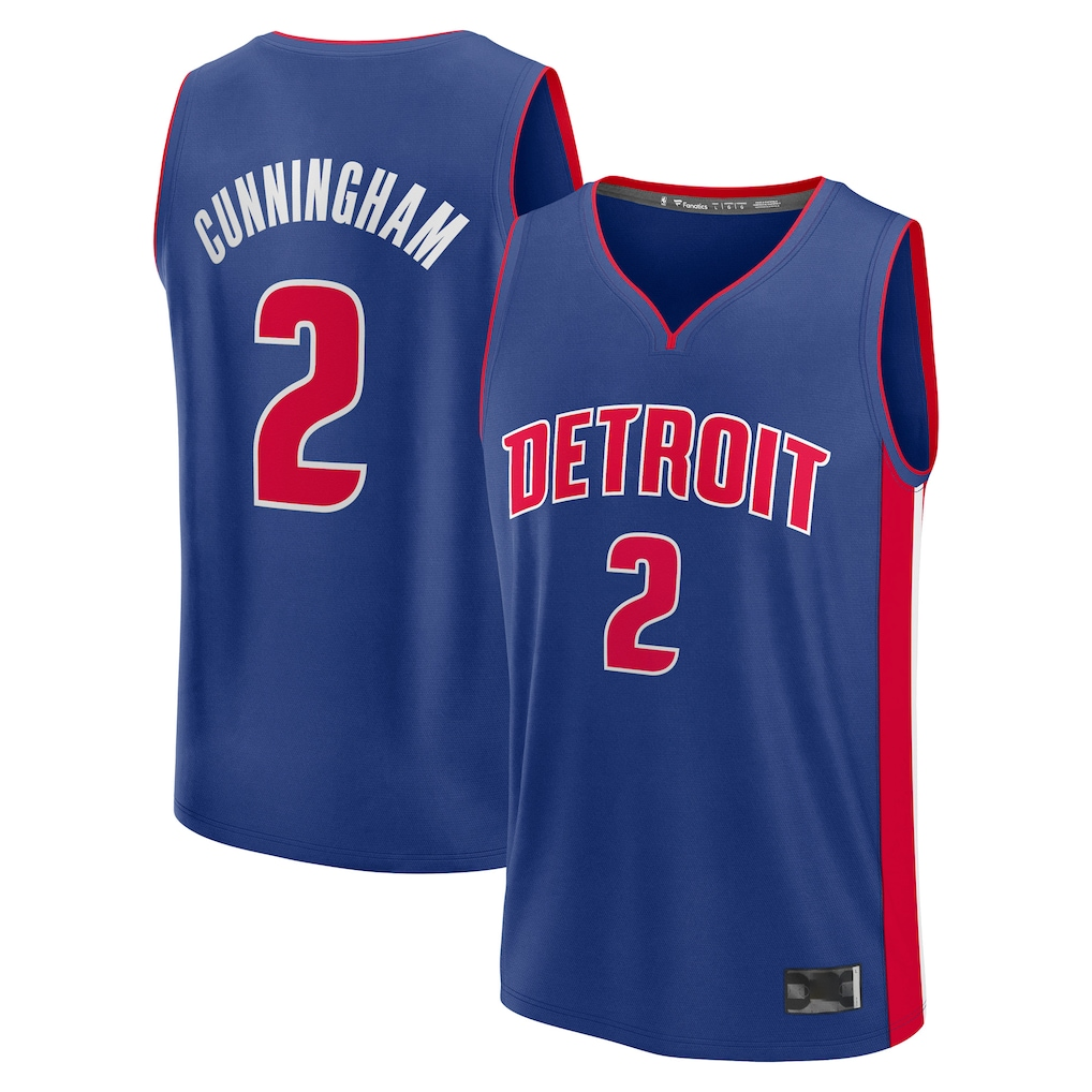 harde D.Pistons #2 Cade Cunningham  Blue Fast Break Replica Player Jerseys - Icon Edition