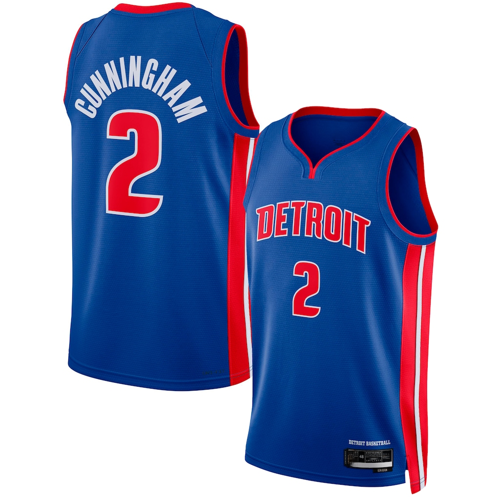 harde D.Pistons #2 Cade Cunningham Blue Swingman Jerseys - Icon Edition