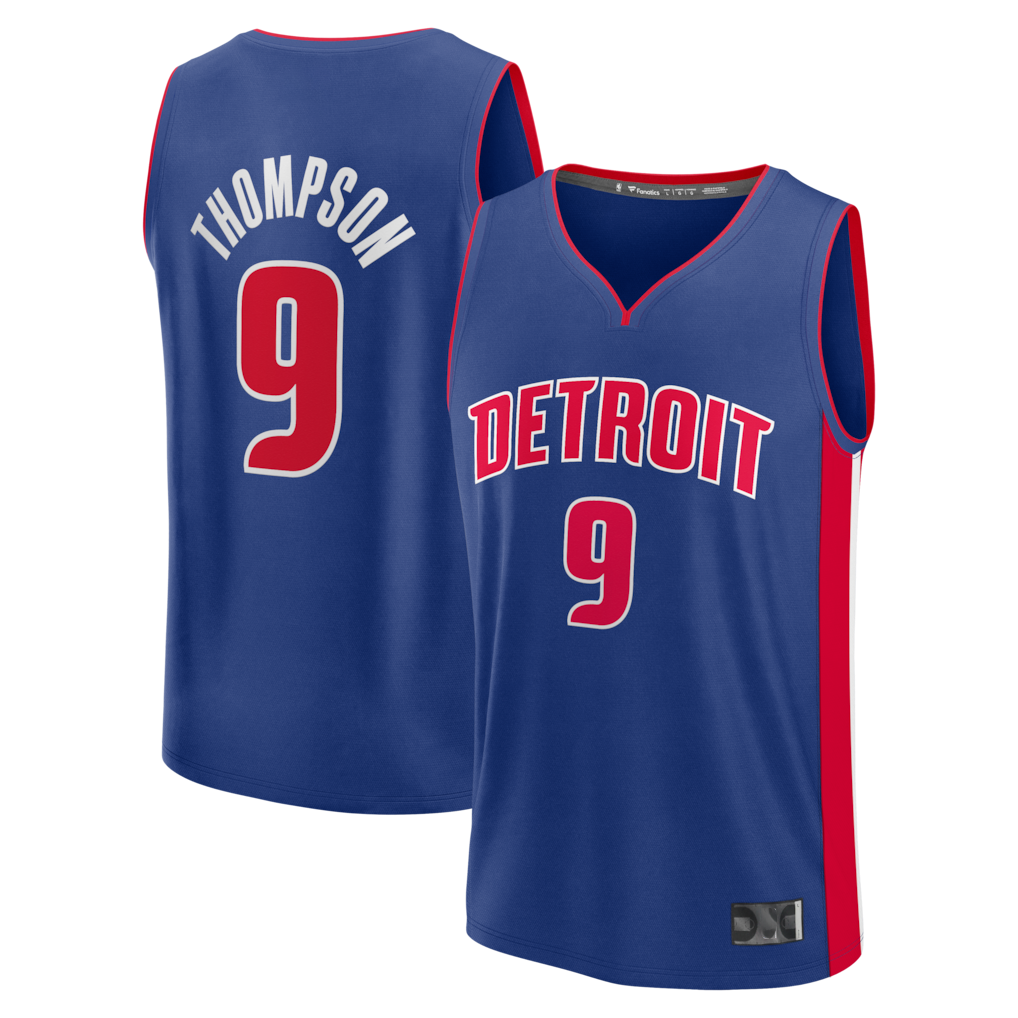 harde D.Pistons #9 Ausar Thompson  Blue Fast Break Jerseys - Icon Edition
