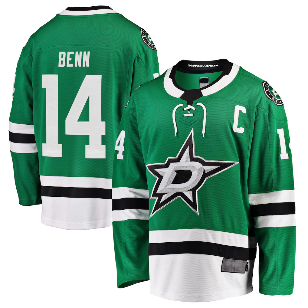 harde D.Stars #14 Jamie Benn Green Breakaway Player Jerseys