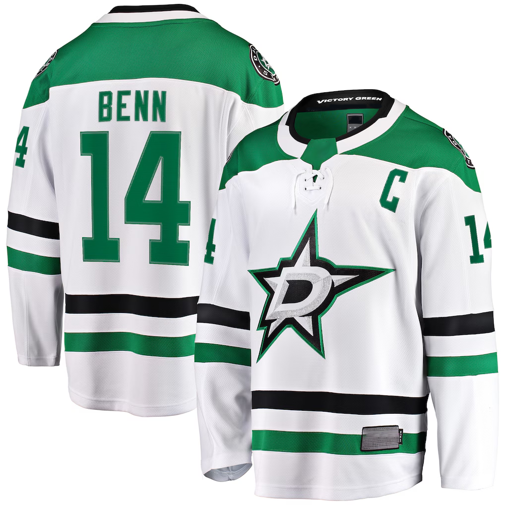 harde D.Stars #14 Jamie Benn White Breakaway Jerseys