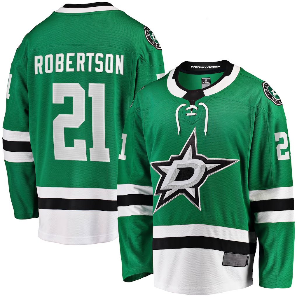 harde D.Stars #21 Jason Robertson Kelly Green Home Breakaway Replica Jerseys