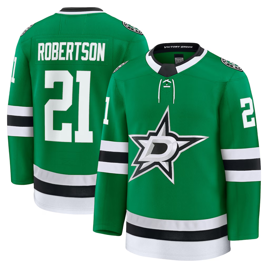 harde D.Stars #21 Jason Robertson Kelly Green Home Premium Jerseys