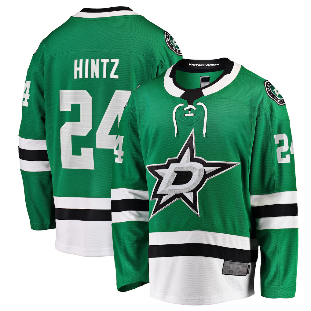 harde D.Stars #24 Roope Hintz Kelly Green Home Breakaway Player Jerseys