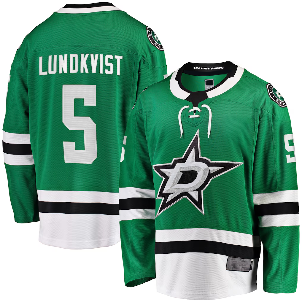 harde D.Stars #5 Nils Lundkvist Kelly Green Home Premier Breakaway Player Jerseys