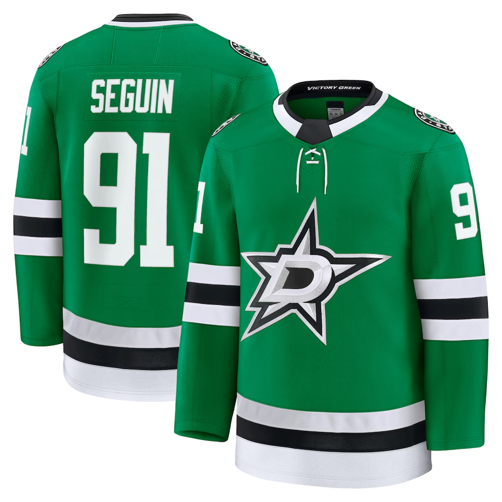 harde D.Stars #91 Tyler Seguin Kelly Green Home Premium Jerseys