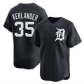 harde D.Tigers #35 Justin Verlander Player Navy Home Limited Game Stitched Jerseys