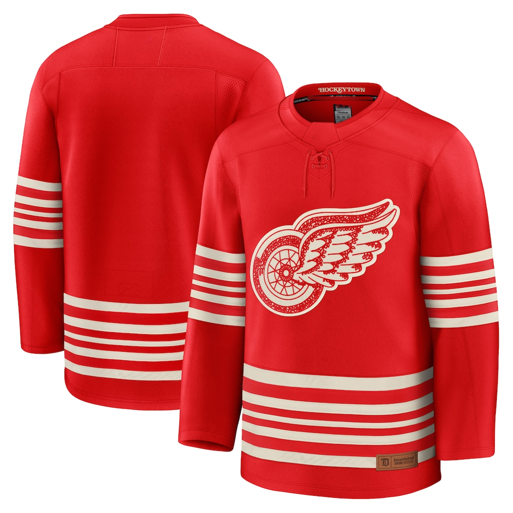 harde D.Red wings Red Centennial Premium Jerseys