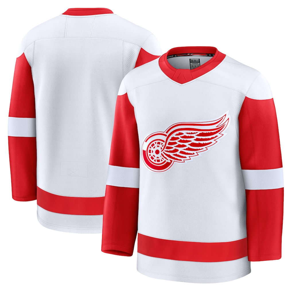 harde D.Red wings White Away Premium Jerseys