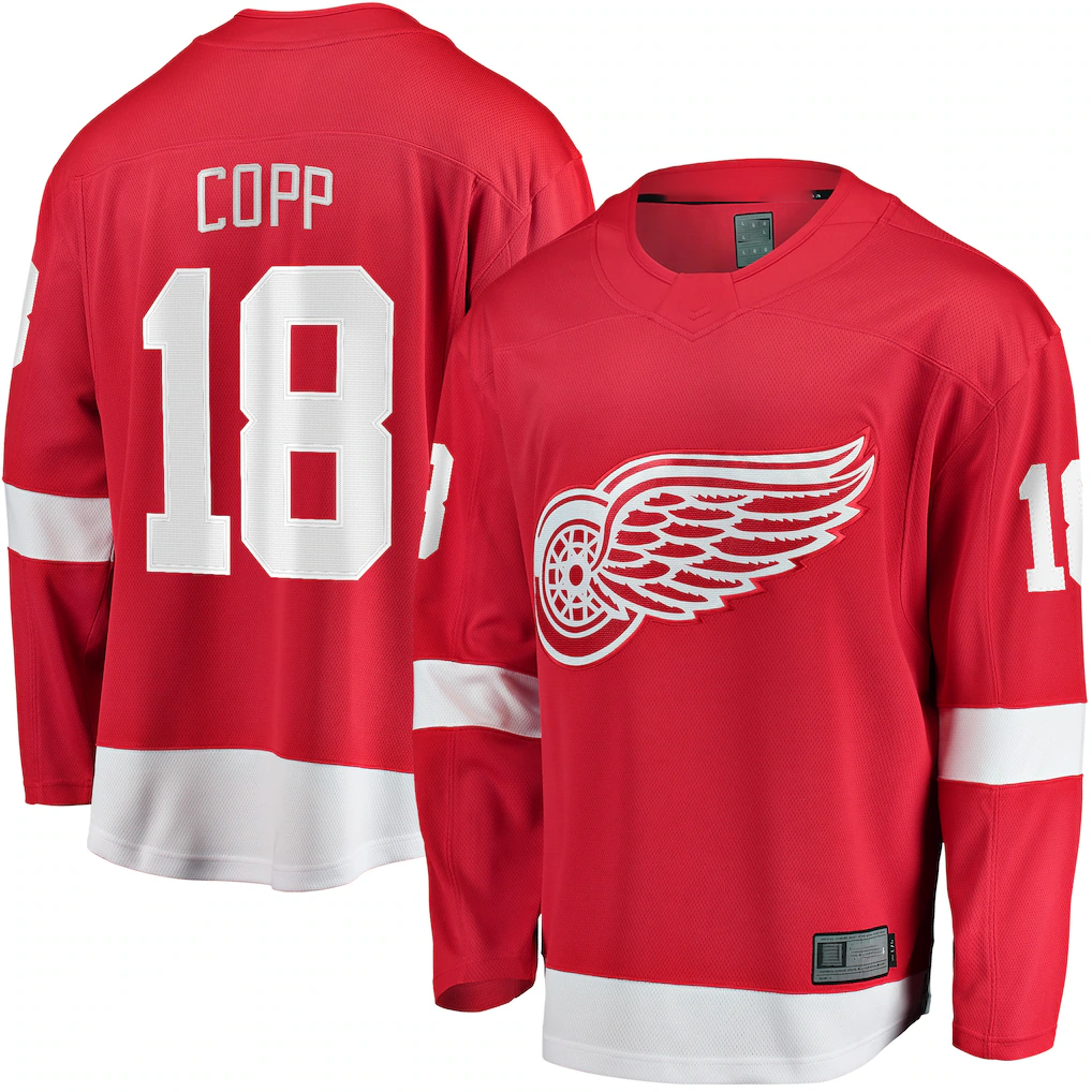 harde D.Red wings #18 Andrew Copp Red Home Breakaway Player Jerseys