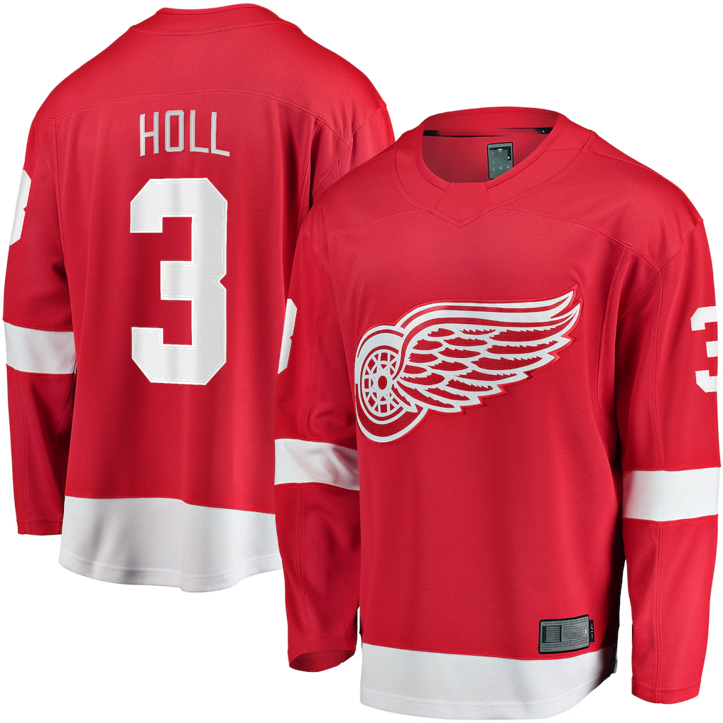harde D.Red wings #3 Justin Holl Red Home Breakaway Jerseys
