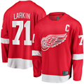 harde D.Red wings #71 Dylan Larkin Branded Red Captain Home Breakaway Jerseys