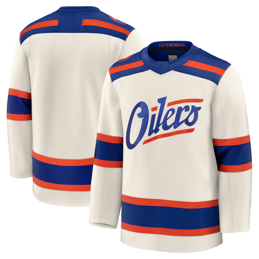 harde E.Oilers Light Beige Alternate Premium Jerseys