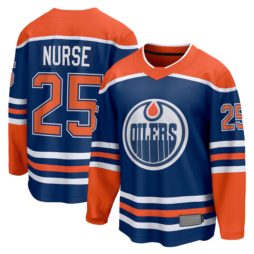 harde E.Oilers #25 Darnell Nurse Royal Home Breakaway Player Jerseys