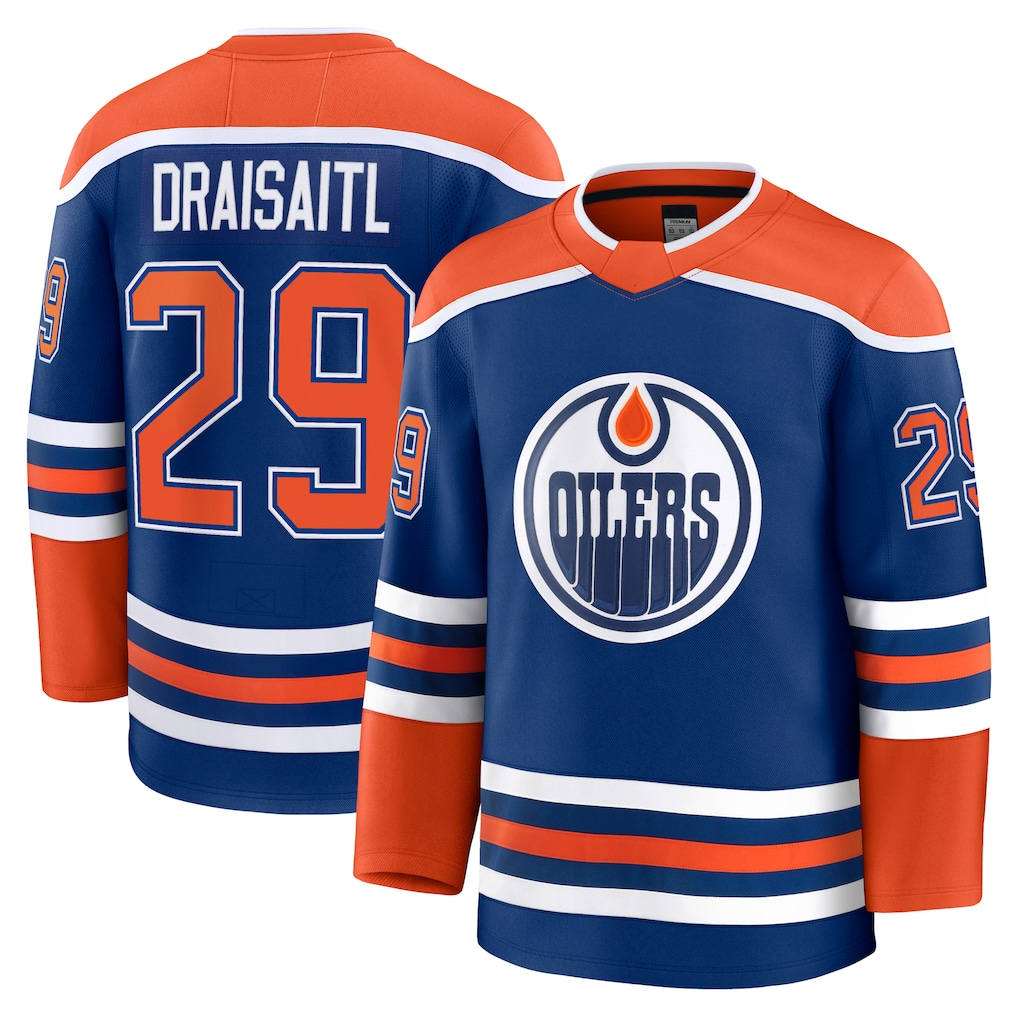 harde E.Oilers #29 Leon Draisaitl Royal Home Premium Jerseys