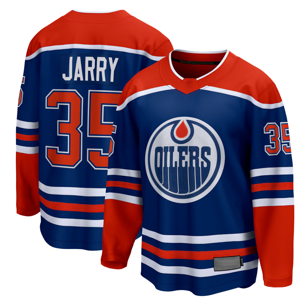 harde E.Oilers #35 Tristan Jarry Royal Home Premier Breakaway Player Jerseys