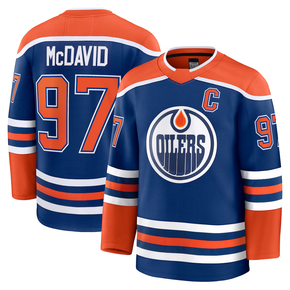 harde E.Oilers #97 Connor McDavid Royal Home Premium Jerseys