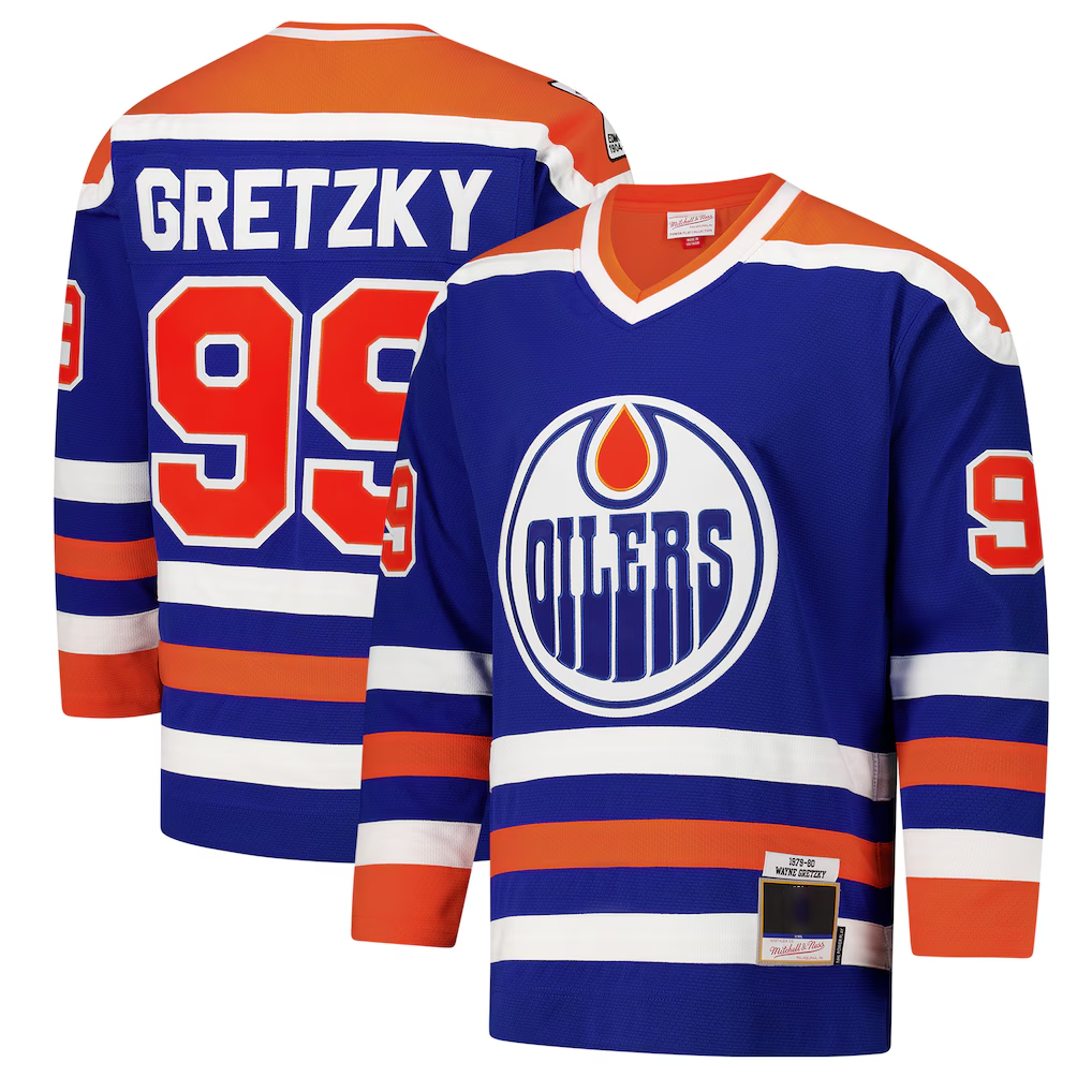 harde E.Oilers #99 Wayne Gretzky Royal 1979-80 Power Play Jerseys