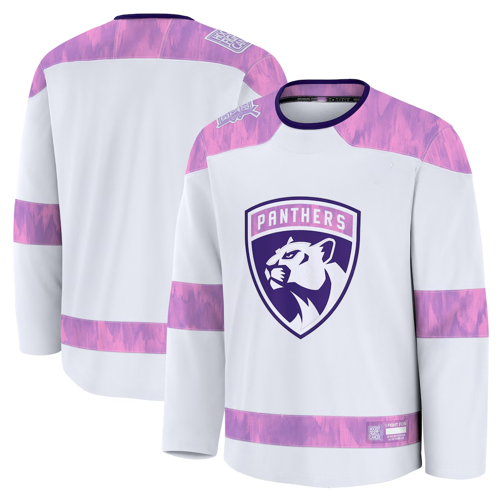 harde F.Panthers White 2024 Hockey Fights Cancer Practice Jerseys